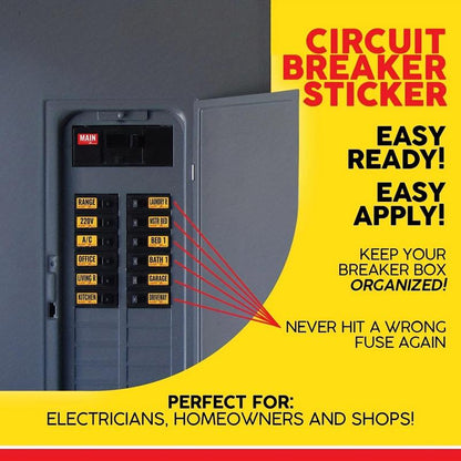 129 Circuit Breaker Box Labels, 1 Set Conspicuous Identification Weatherproof Fuse Box Stickers