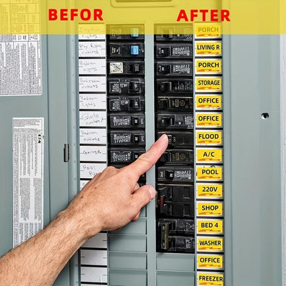 129 Circuit Breaker Box Labels, 1 Set Conspicuous Identification Weatherproof Fuse Box Stickers