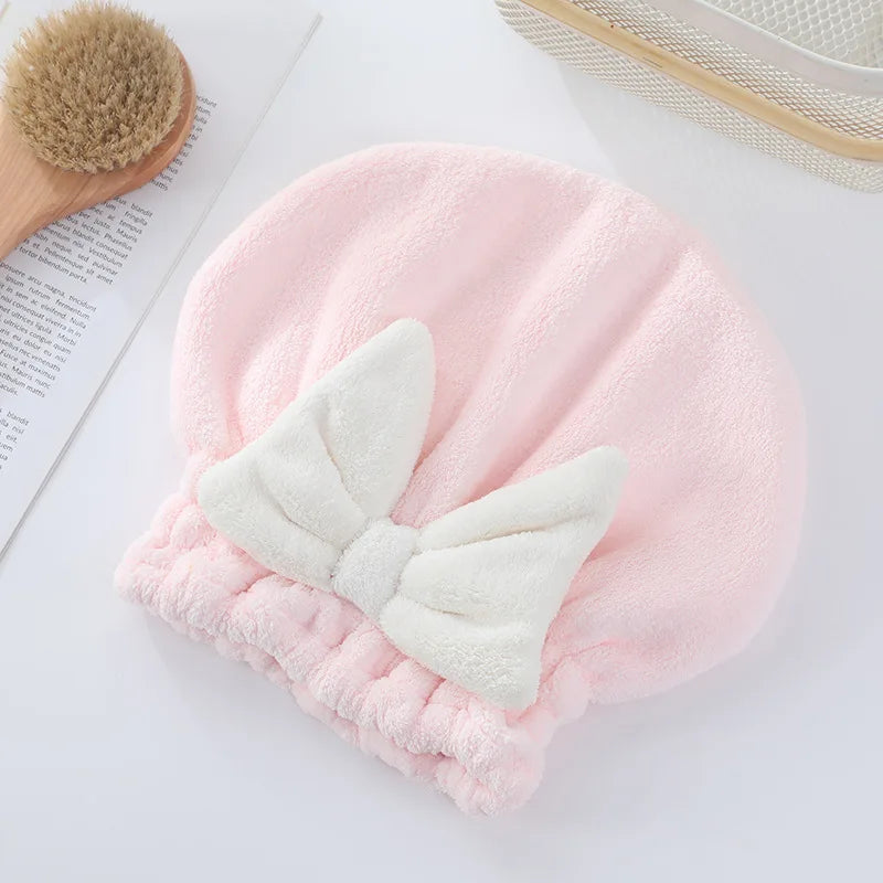 2024 New Princess Bathing Hat Thickened Dry Hair Hat Girl Women'S Water Absorbent Quick Drying Package Hair Towel Wipe Hair