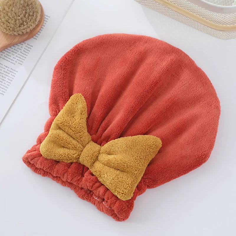 2024 New Princess Bathing Hat Thickened Dry Hair Hat Girl Women'S Water Absorbent Quick Drying Package Hair Towel Wipe Hair