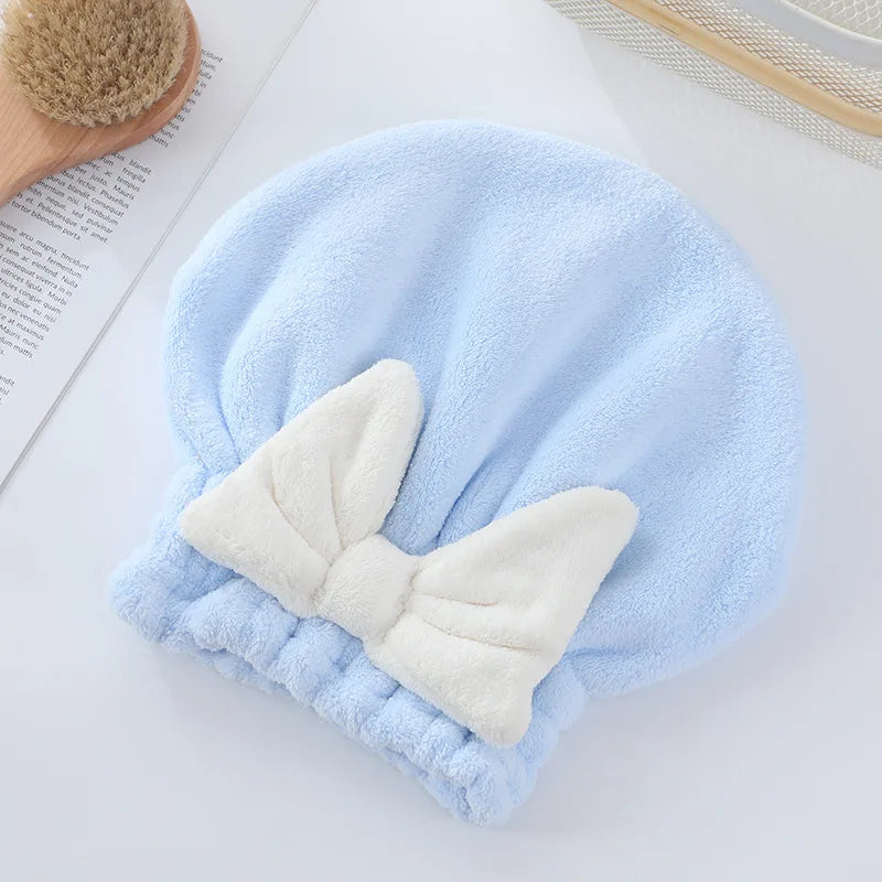 2024 New Princess Bathing Hat Thickened Dry Hair Hat Girl Women'S Water Absorbent Quick Drying Package Hair Towel Wipe Hair