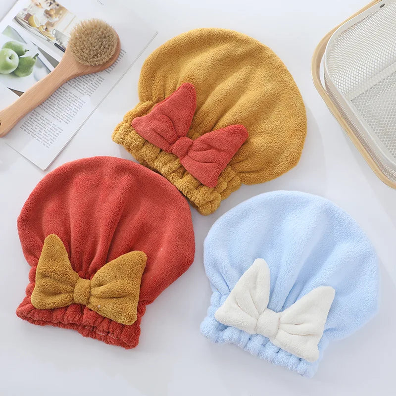 2024 New Princess Bathing Hat Thickened Dry Hair Hat Girl Women'S Water Absorbent Quick Drying Package Hair Towel Wipe Hair