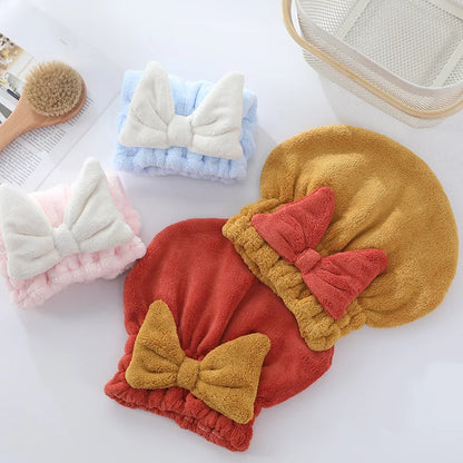 2024 New Princess Bathing Hat Thickened Dry Hair Hat Girl Women'S Water Absorbent Quick Drying Package Hair Towel Wipe Hair