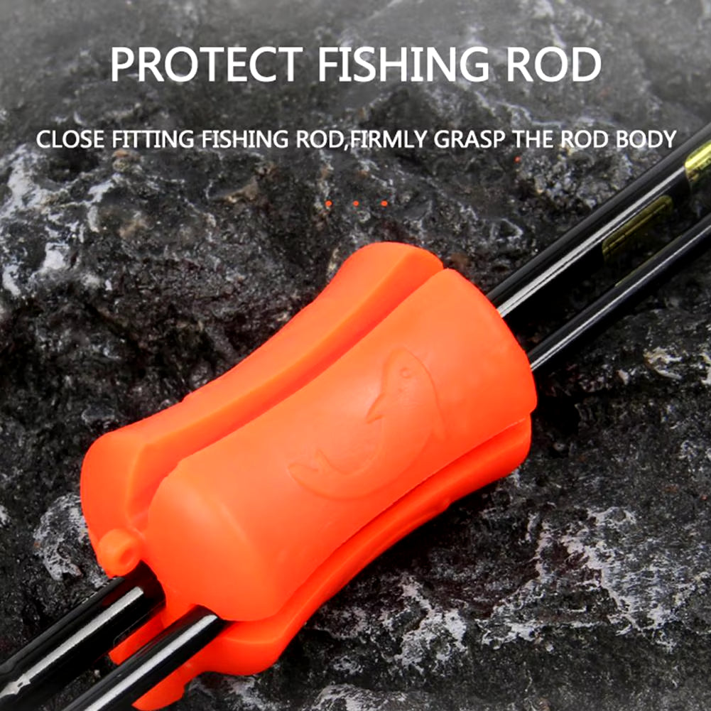 8PCS Portable Fishing Rod Fixed Ball Silicone Fishing Rod Beam Wear Tight Fishing Accessories for Fishing Pole Drop Shipping